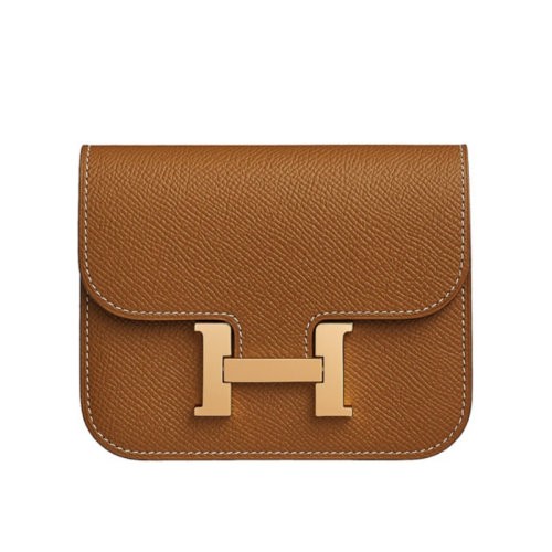 【新品包包】HERMES/爱马仕 Constance Slim 金扣H扣 牛皮 钱包卡包 腰包 H082060CC18