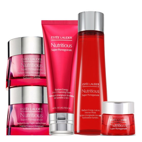 Estee Lauder/雅诗兰黛红石榴五件套（洁面125ml+水200ml+日霜50ml+晚霜50ml+眼部凝露15ml）新老款随机发货/护肤品-化妆品