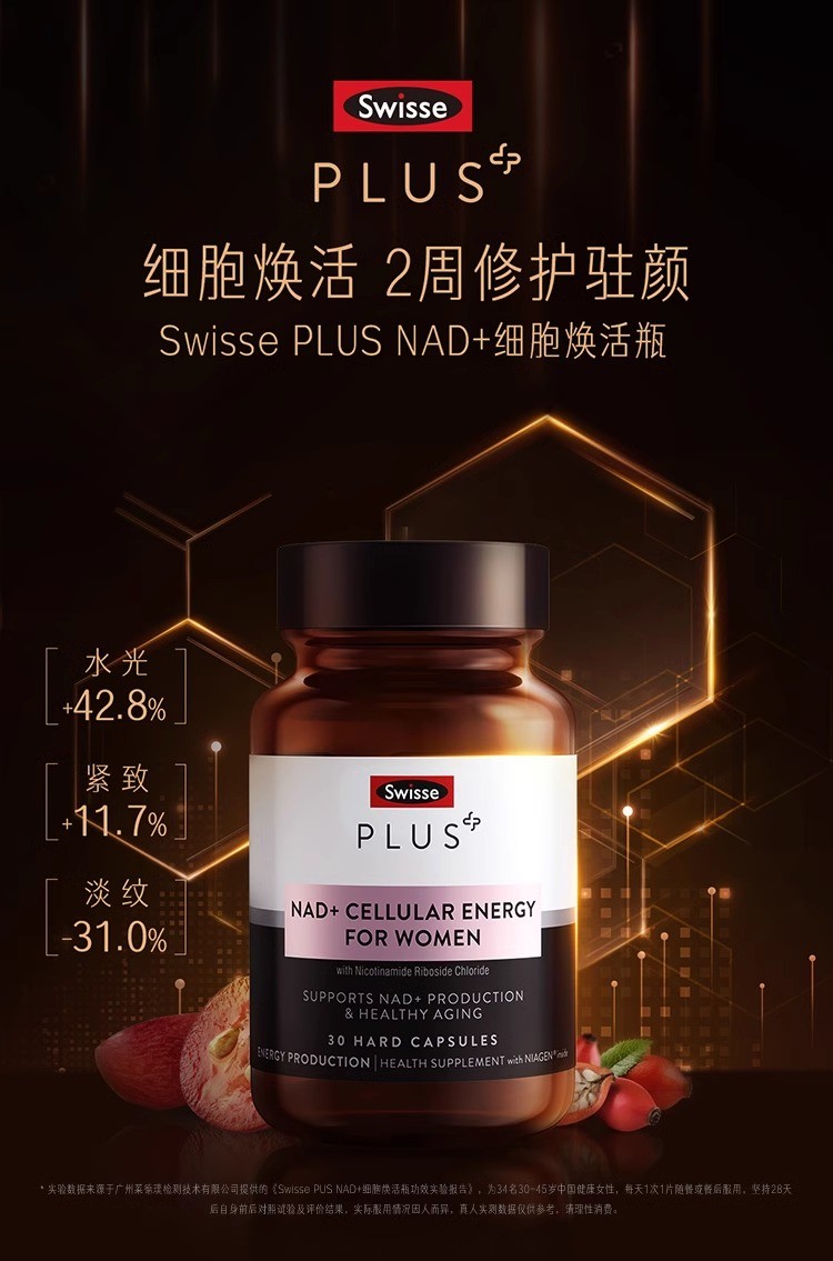 Swisse PLUS斯维诗nad+童颜丸胶囊口服美容含葡萄籽（保养品）